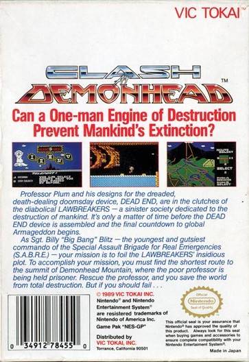 Clash at Demonhead - (NES) Nintendo Entertainment System [Pre-Owned] Video Games Vic Tokai   