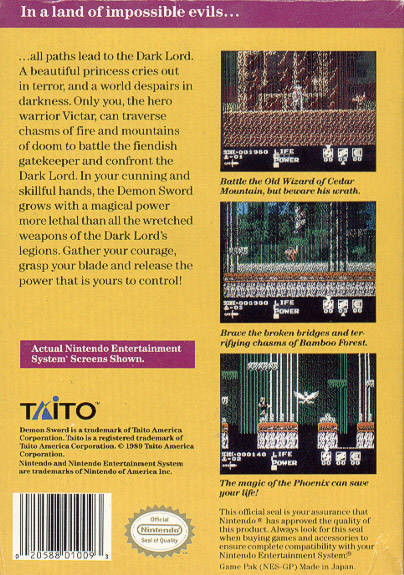 Demon Sword - (NES) Nintendo Entertainment System [Pre-Owned] Video Games Taito Corporation   