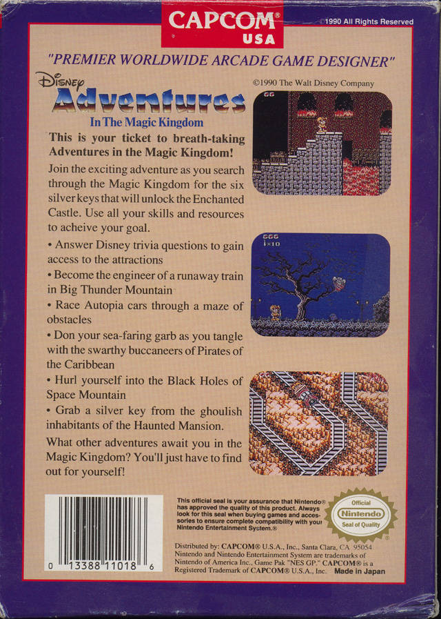 Disney Adventures in the Magic Kingdom - (NES) Nintendo Entertainment System [Pre-Owned] Video Games Capcom   