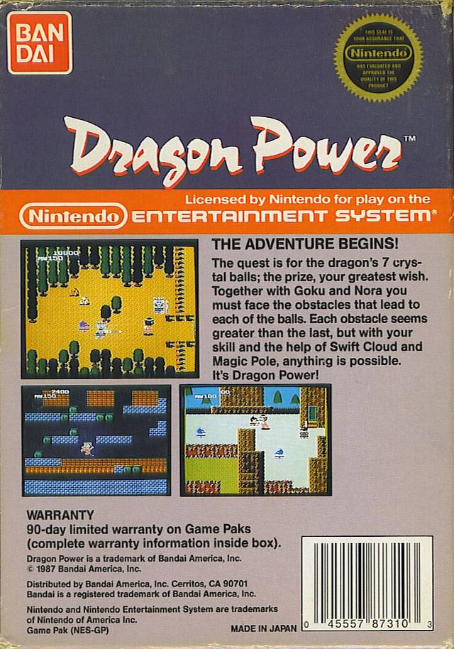 Dragon Power - (NES) Nintendo Entertainment System [Pre-Owned] Video Games Bandai   