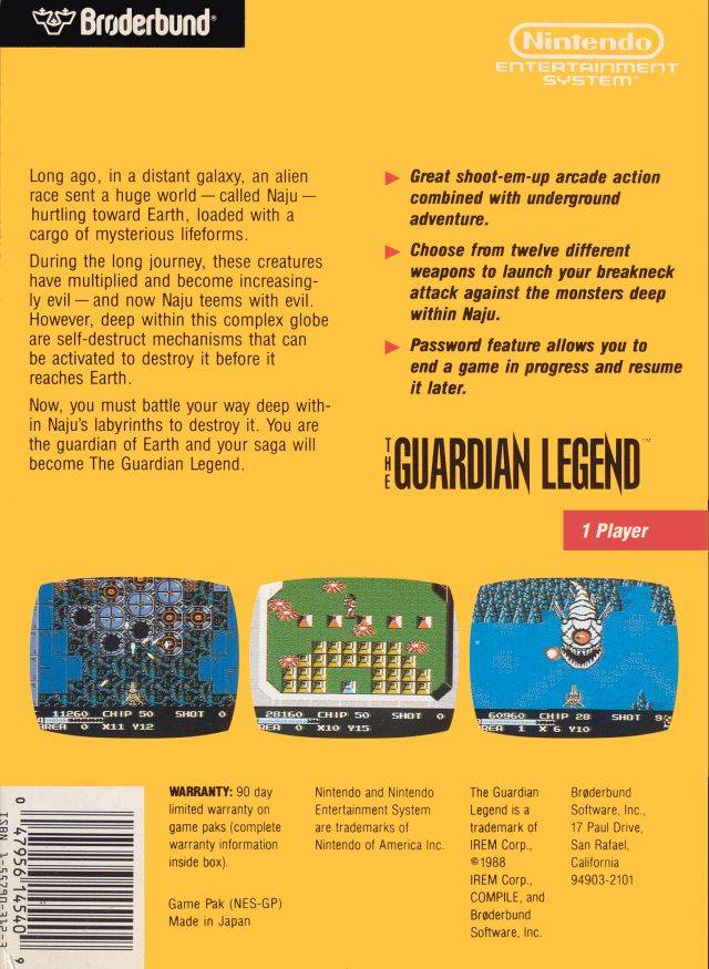 The Guardian Legend - (NES) Nintendo Entertainment System [Pre-Owned] Video Games Broderbund   