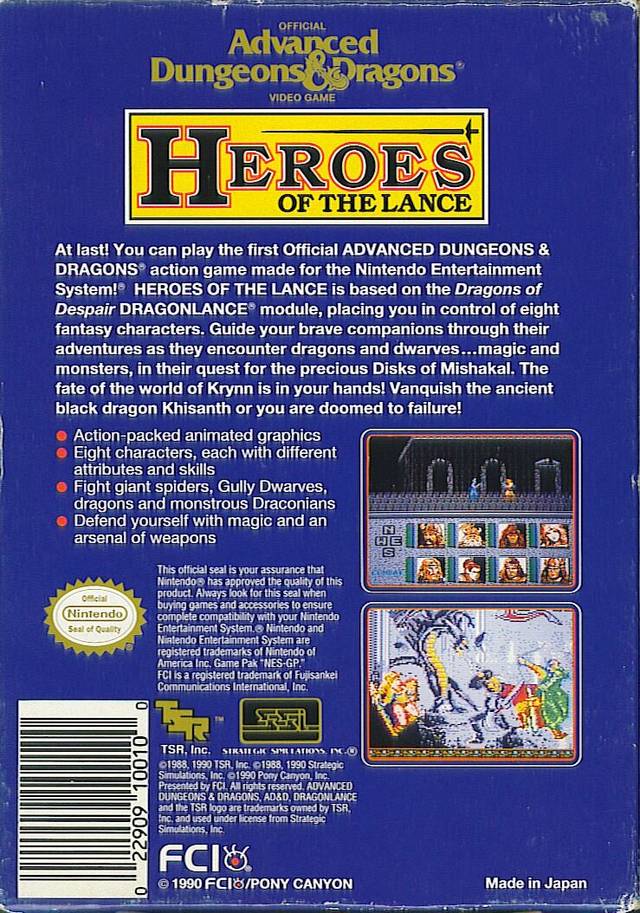 Advanced Dungeons & Dragons: Heroes of the Lance - (NES