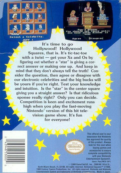 Hollywood Squares - (NES) Nintendo Entertainment System [Pre-Owned] Video Games GameTek   