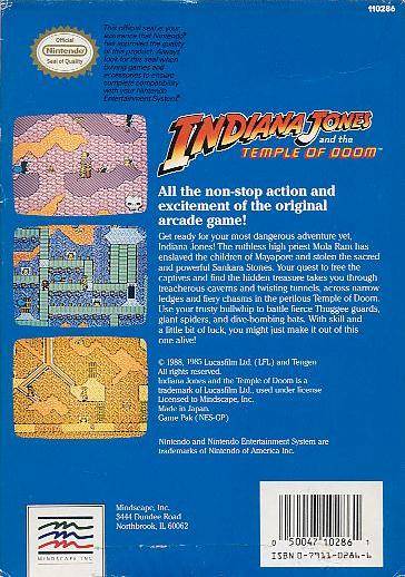 Indiana Jones and the Temple of Doom - (NES) Nintendo Entertainment System [Pre-Owned] Video Games Mindscape   