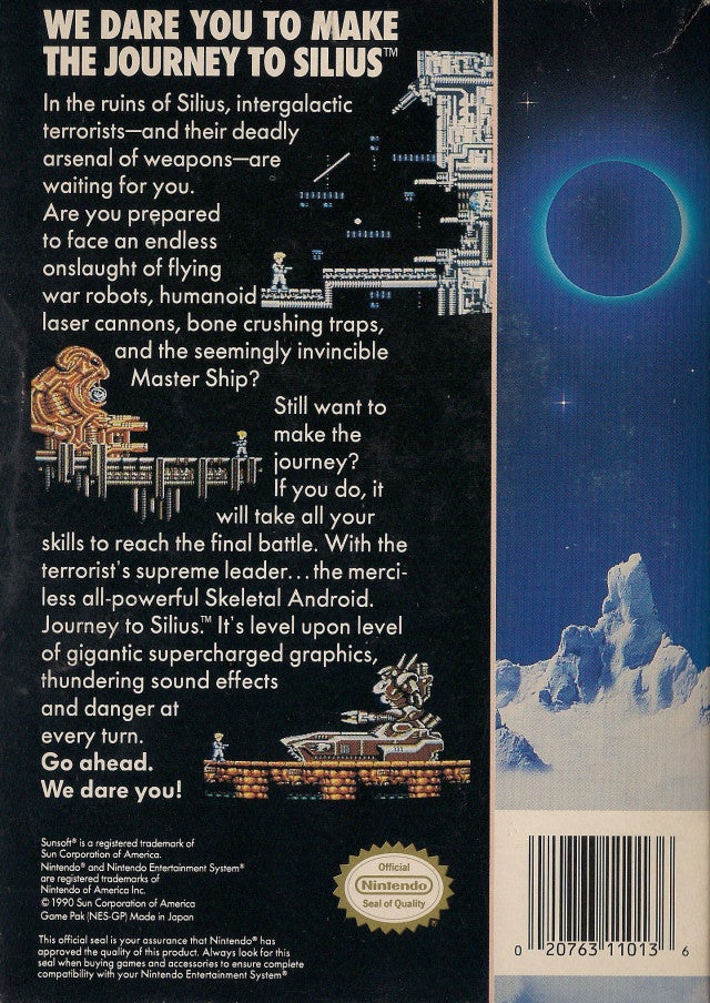 Journey to Silius - (NES) Nintendo Entertainment System [Pre-Owned] Video Games SunSoft   
