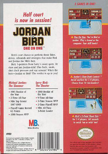 Jordan vs Bird: One on One - (NES) Nintendo Entertainment System [Pre-Owned] Video Games Milton Bradley   