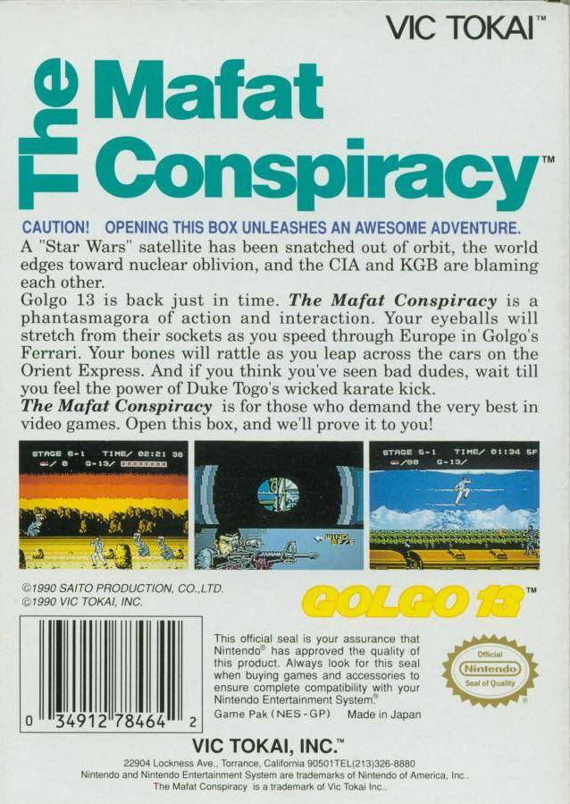The Mafat Conspiracy - (NES) Nintendo Entertainment System [Pre-Owned] Video Games Vic Tokai   