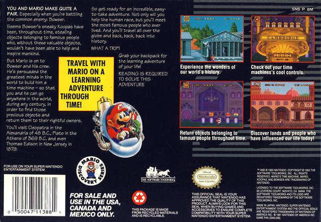 Mario's Time Machine - (SNES) Super Nintendo [Pre-Owned] Video Games Mindscape   