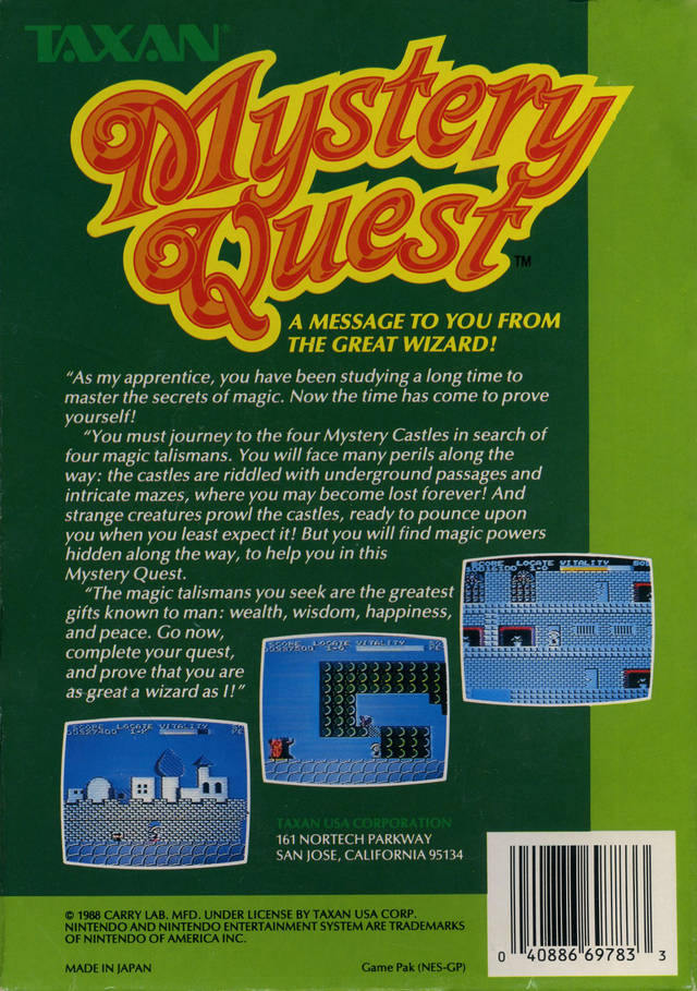 Mystery Quest - (NES) Nintendo Entertainment System [Pre-Owned] Video Games Taxan   