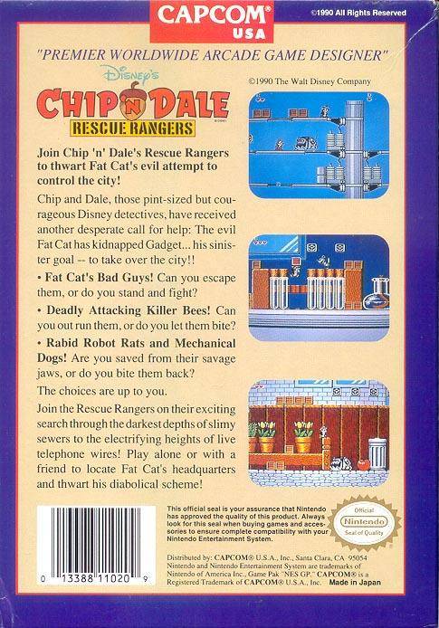 Disney's Chip 'n Dale: Rescue Rangers - (NES) Nintendo Entertainment System [Pre-Owned] Video Games Capcom   