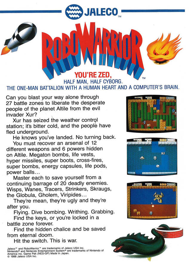 Robo Warrior - (NES) Nintendo Entertainment System [Pre-Owned] Video Games Jaleco Entertainment   