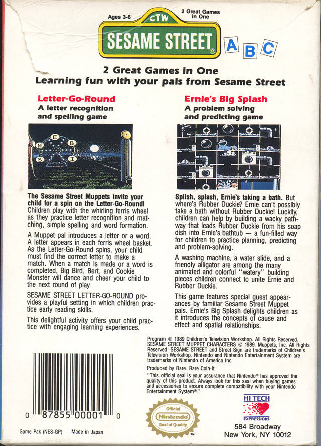 Sesame Street: ABC - (NES) Nintendo Entertainment System [Pre-Owned] Video Games Hi Tech Expressions   