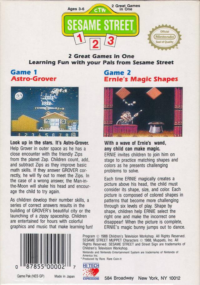 Sesame Street: 123 - (NES) Nintendo Entertainment System [Pre-Owned] Video Games Hi Tech Expressions   