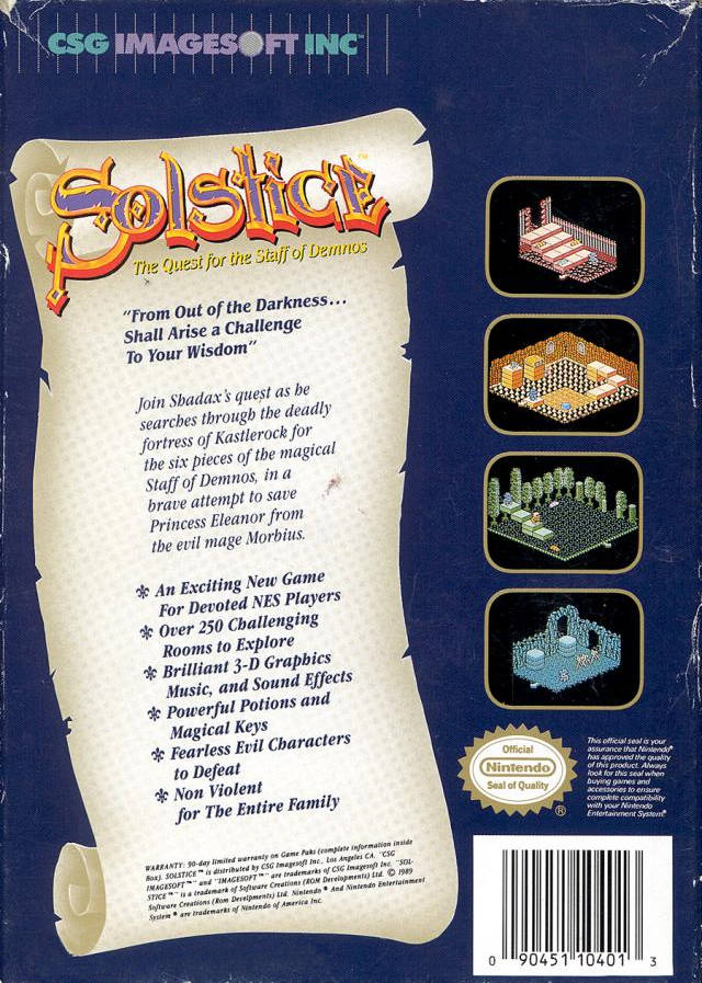 Solstice: The Quest for the Staff of Demnos - (NES) Nintendo Entertainment System [Pre-Owned] Video Games Sony Imagesoft   