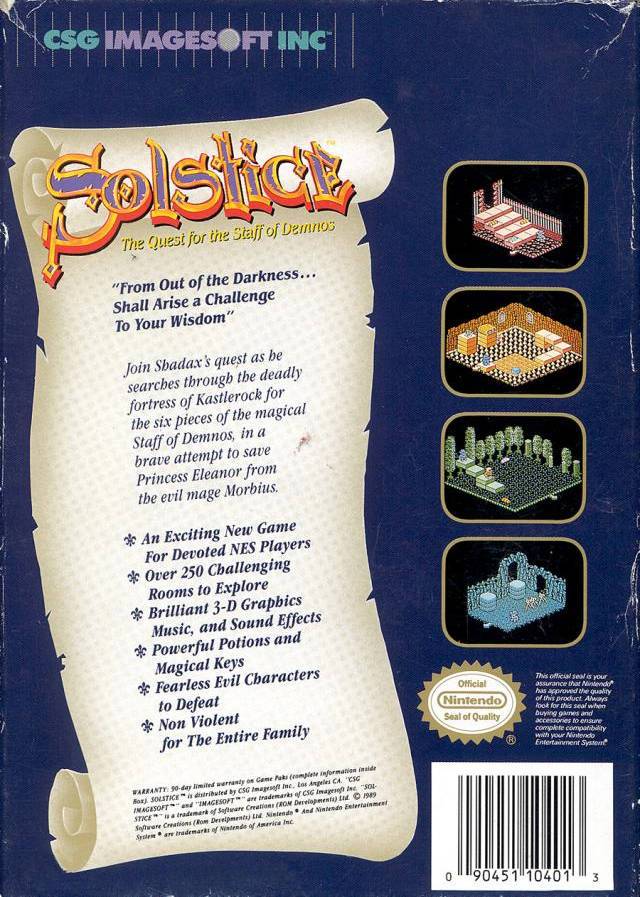 Solstice: The Quest for the Staff of Demnos - (NES) Nintendo Entertainment System [Pre-Owned] Video Games Sony Imagesoft   