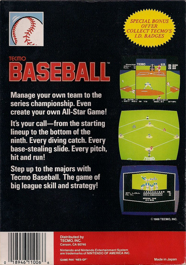 Tecmo Baseball - (NES) Nintendo Entertainment System [Pre-Owned] Video Games Tecmo   