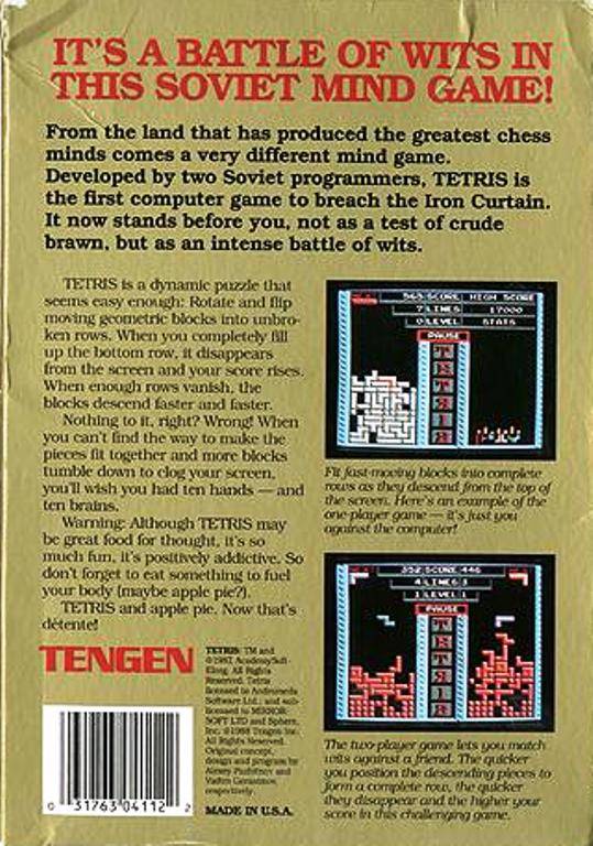 Tetris (Tengen) - (NES) Nintendo Entertainment System [Pre-Owned] Video Games Tengen   