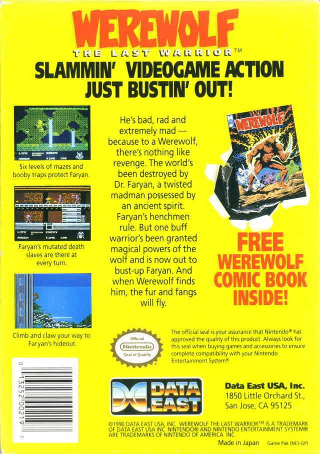 Werewolf: The Last Warrior - (NES) Nintendo Entertainment System [Pre-Owned] Video Games Data East   