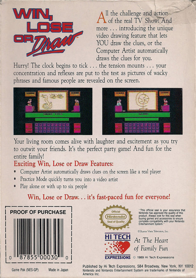 Win, Lose or Draw - (NES) Nintendo Entertainment System [Pre-Owned] Video Games Hi Tech Expressions   
