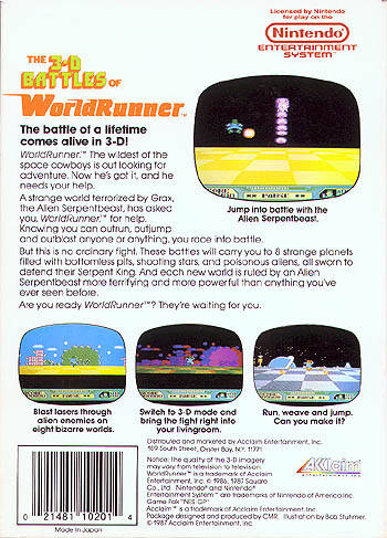 3-D WorldRunner - (NES) Nintendo Entertainment System [Pre-Owned] Video Games Acclaim   