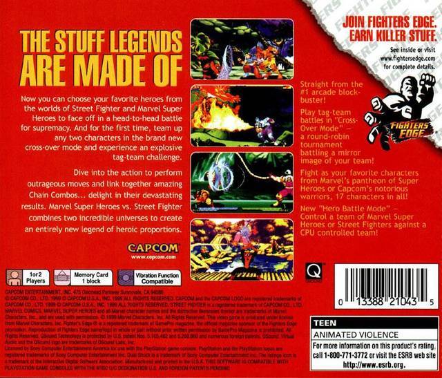 Marvel Super Heroes vs. Street Fighter - (PS1) PlayStation 1 [Pre-Owned] Video Games Capcom   