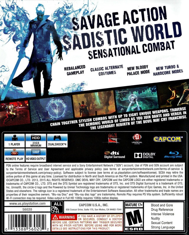 DmC: Devil May Cry Definitive Edition - (PS4) PlayStation 4 Video Games Capcom   