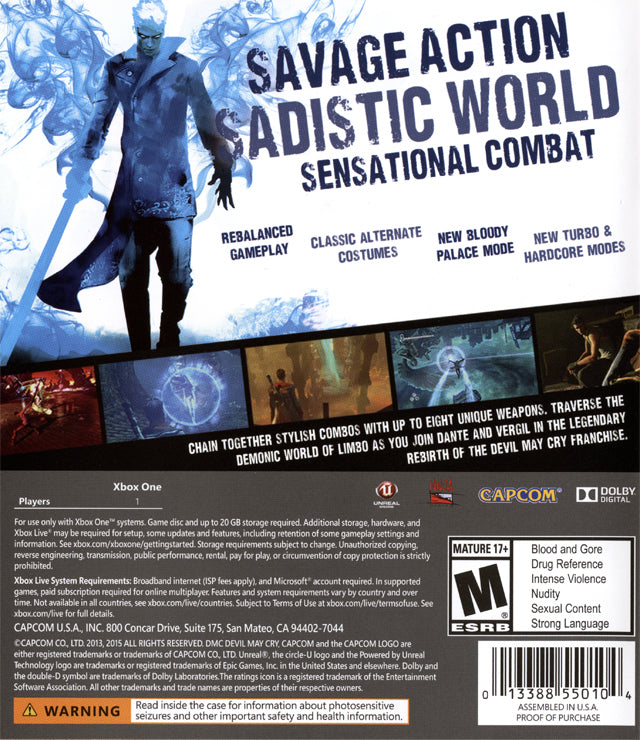 DmC Devil May Cry: Definitive Edition - (XB1) Xbox One [Pre-Owned] Video Games Capcom   