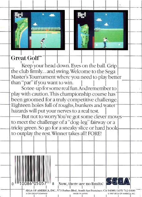 Great Golf - SEGA Master System [Pre-Owned] Video Games Sega   