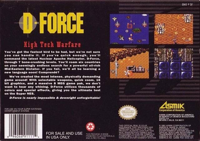 D-Force - (SNES) Super Nintendo [Pre-Owned] Video Games Asmik Corporation of America   