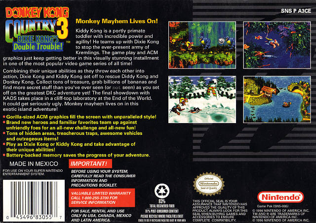 DONKEY KONG COUNTRY 3: Dixie Kong's Double Trouble! (SNES, 1996) Authentic Cart EUR 25,61 - ES DONKEY KONG COUNTRY 3: Dixie Kong's Double Trouble! (SNES, 1996) Authentic Cart EUR 25,61 - ES