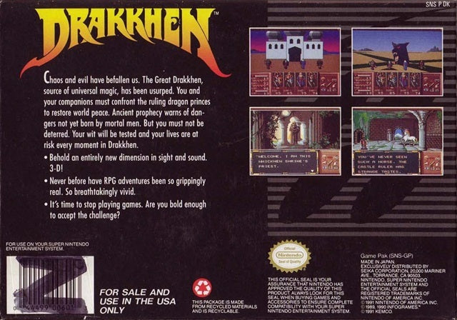 Drakkhen - (SNES) Super Nintendo [Pre-Owned] Video Games Kemco   