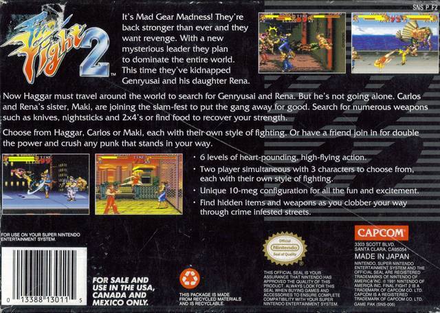 Final Fight 2 - (SNES) Super Nintendo [Pre-Owned] Video Games Capcom   