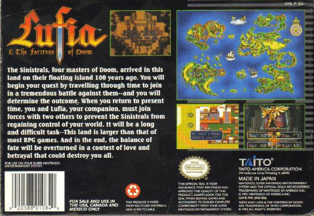 Lufia & the Fortress of Doom - (SNES) Super Nintendo [Pre-Owned] Video Games Taito Corporation   