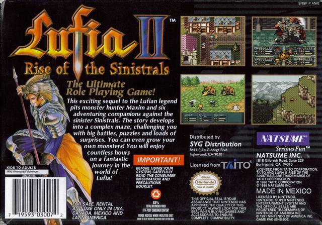 Lufia II: Rise of the Sinistrals - (SNES) Super Nintendo [Pre-Owned] Video Games Natsume   