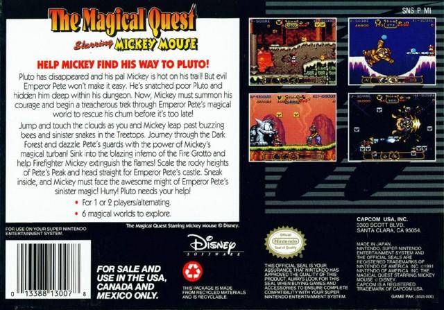 The Magical Quest Starring Mickey Mouse - (SNES) Super Nintendo [Pre-Owned] Video Games Capcom   