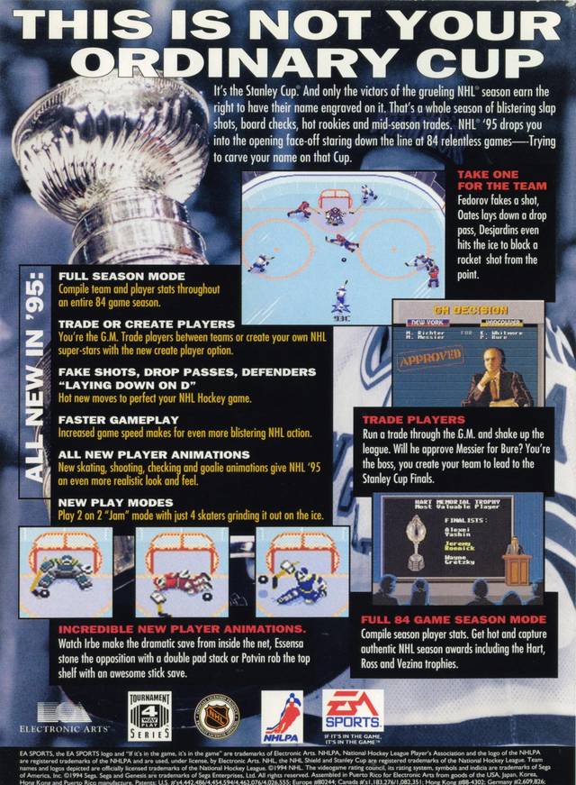 NHL 95 - (SG) SEGA Genesis [Pre-Owned] Video Games Electronic Arts   