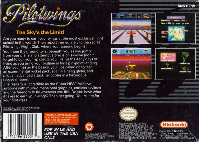 Pilotwings - (SNES) Super Nintendo [Pre-Owned] Video Games Nintendo   