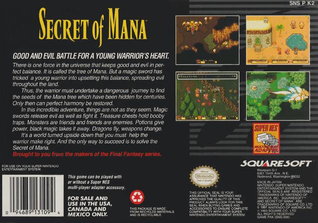 Secret of Mana - (SNES) Super Nintendo [Pre-Owned] Video Games SquareSoft   