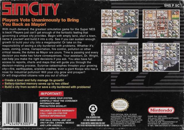 SimCity - (SNES) Super Nintendo [Pre-Owned] Video Games Nintendo   