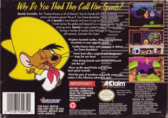 Speedy Gonzales: Los Gatos Bandidos - (SNES) Super Nintendo [Pre-Owned] Video Games Acclaim   