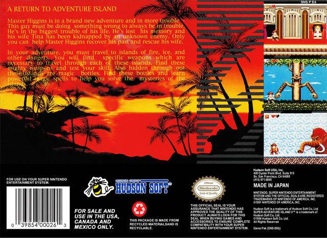 Super Adventure Island II - (SNES) Super Nintendo [Pre-Owned] Video Games Hudson   