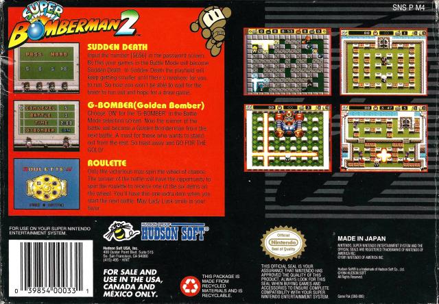 Super Bomberman 2 - (SNES) Super Nintendo [Pre-Owned] Video Games Hudson   