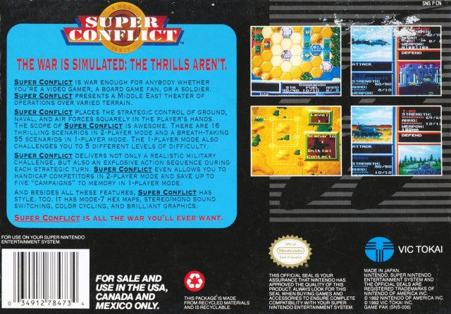 Super Conflict - (SNES) Super Nintendo [Pre-Owned] Video Games Vic Tokai   
