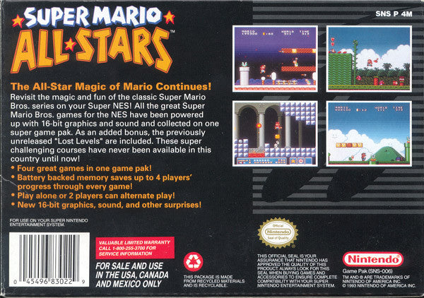 Super Mario All-Stars - (SNES) Super Nintendo [Pre-Owned] Video Games Nintendo   