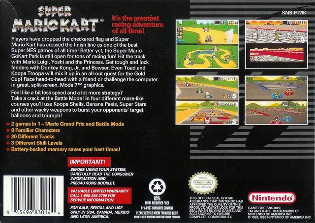 Super Mario Kart (Players Choice) - (SNES) Super Nintendo [Pre-Owned] Video Games Nintendo   