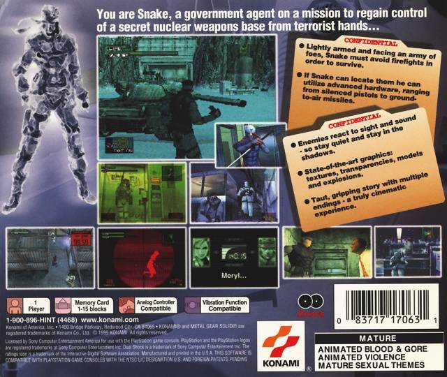 Metal Gear Solid (Greatest Hits) - (PS1) PlayStation 1 | J&L
