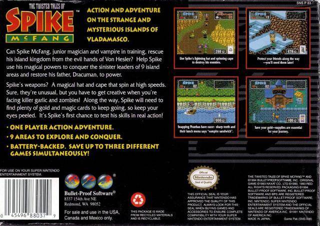 The Twisted Tales of Spike McFang - (SNES) Super Nintendo [Pre-Owned] Video Games Bullet Proof Software   