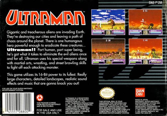 Ultraman - (SNES) Super Nintendo [Pre-Owned] Video Games Bandai   