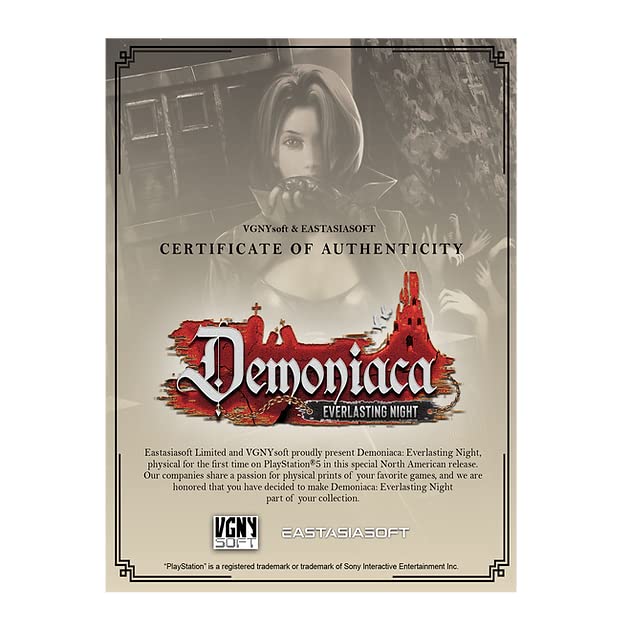 Demoniaca: Everlasting Night - (PS5) Playstation 5 Video Games VGNY soft   