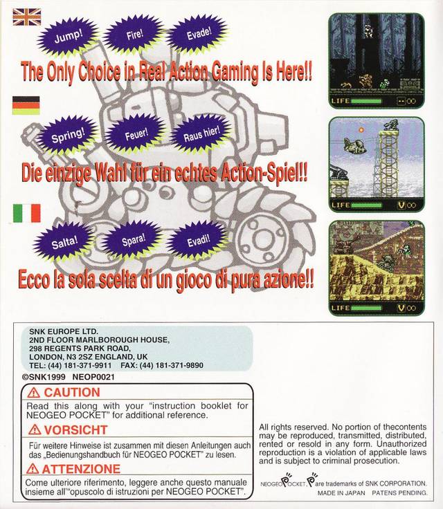 Metal Slug: 1st Mission - SNK NeoGeo Pocket Color (European Import) [Pre-Owned] Video Games SNK   